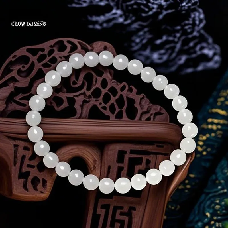 CHOW TAI SENG Hetian Jade Bracelets White Jade Women's-4