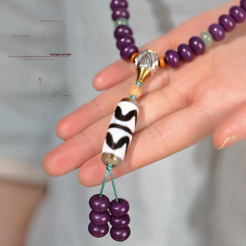 HANCANG Cacumen Platycladi Seeds Bead Chain Unisex-4