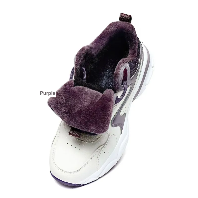 BTE Waterproof Insulated And Warm Coverage Mid Top Casual Shoes Unisex White Gray-2
