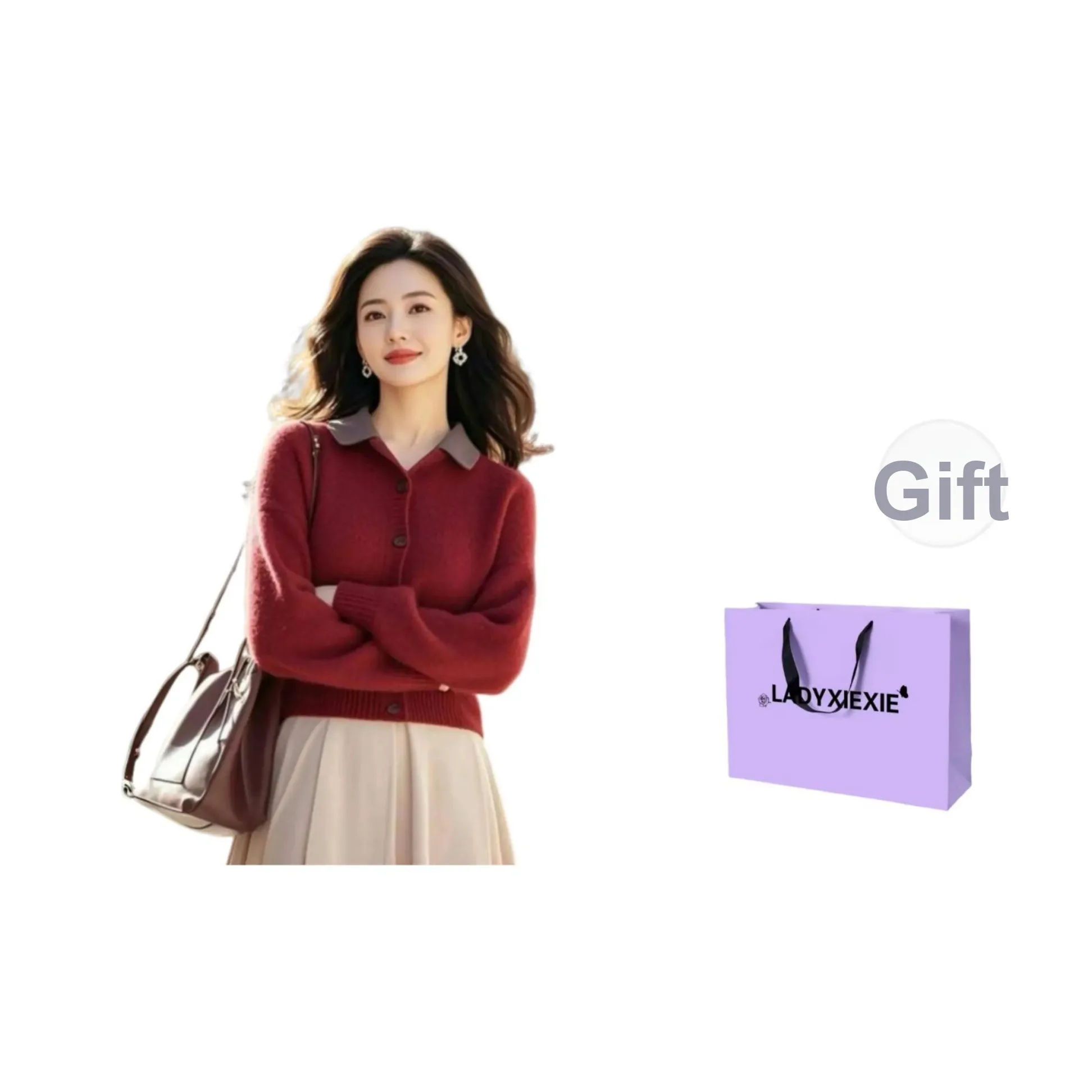 LADYXIEXIE Красный Женский Трикотаж