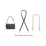 Coach Black 1.1cm Wide Plain Weave Gold Buckle 90-120cm+Free 40cm Decorative Chain