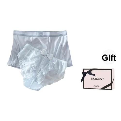 TLXT Синий Парный+[Коробка на День влюбленных] Унисекс Боксеры