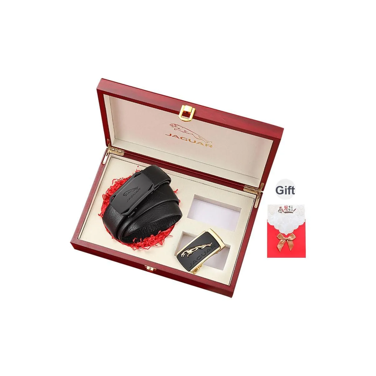 JAGUAR Бизнес Автоматическая Застежка Элегантный и Удобный Кожаные Ремни Мужской Черный Ширина 3,5 см