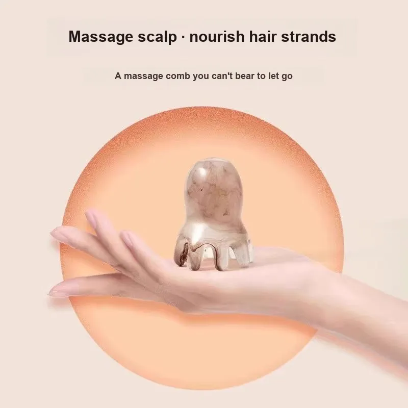 ZHENZI Octopus Massage Comb Head Acupressure Massager Gua Sha Comb Leather Acupoint Therapy Comb-14
