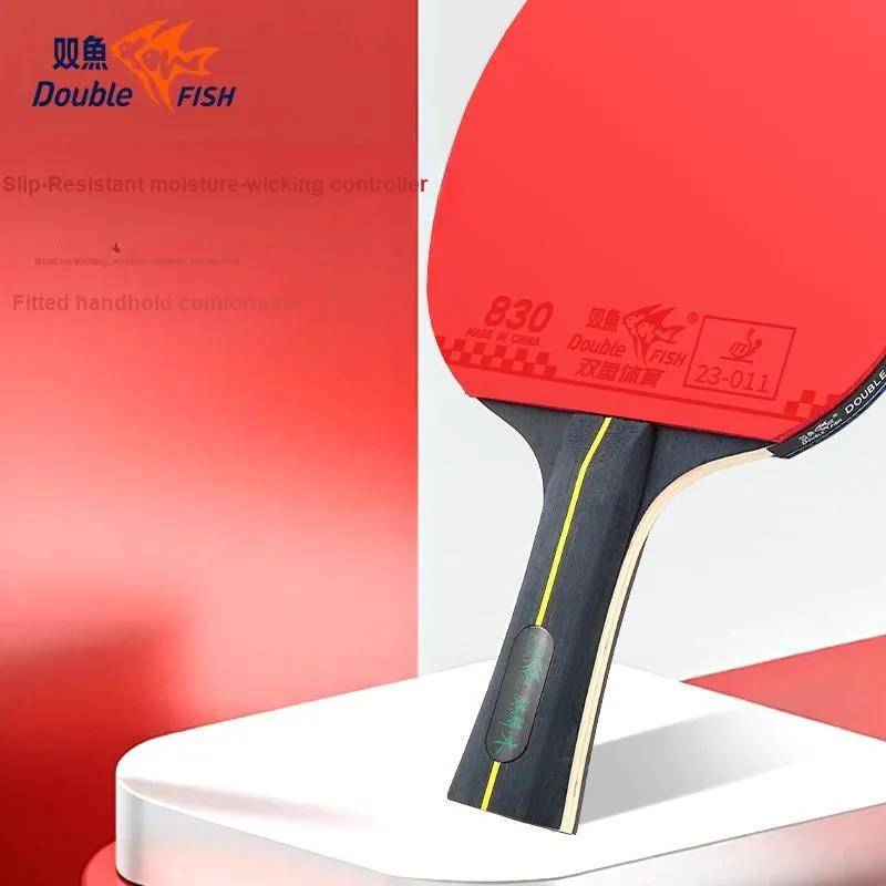 DOUBLEFISH Ping Pong Paddles Unisex All Wood Double Racket Set-8