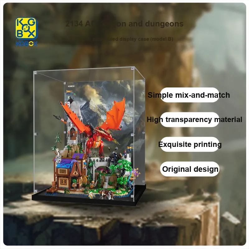 KGBOX Dungeons & Dragons Red Dragon Legend Figure Acrylic Display Case Model Accessories-9