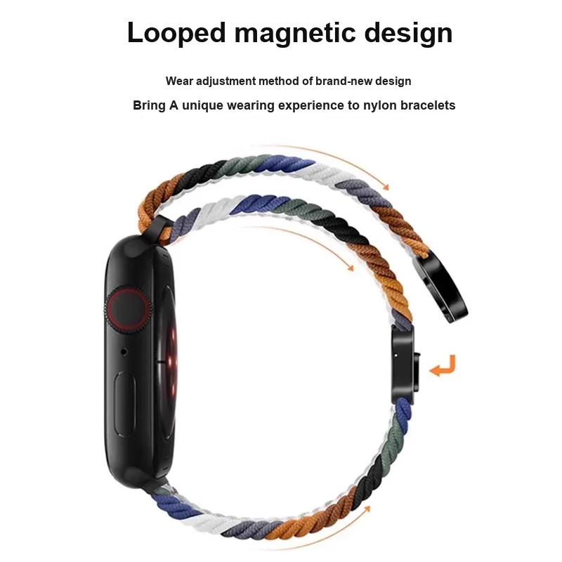 First Guard Compatibility Apple IWatch Series 10/S9/S8/S7/SE Strap Apple Compatibility Watch Band 225mm Nylon Material-3