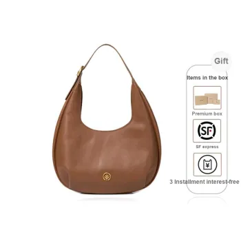 BAGTREE Top Grain Vegetable Tanned Cow Leather Versatile Shoulder Hobo Bag Regular Women's Roasted Brown/Black/Caramel