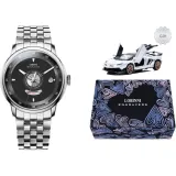 Black Dial Silver Steel Band