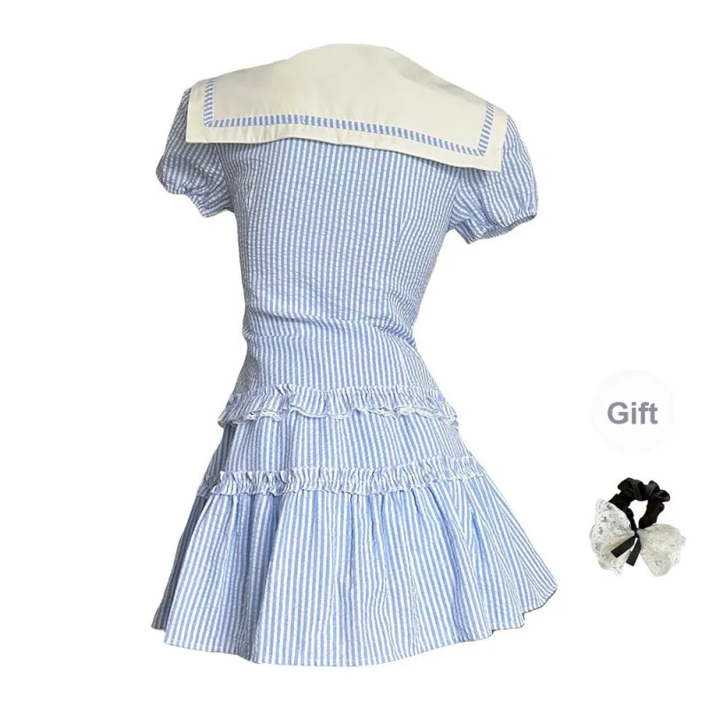 TUSHIFEI Skirt Set Women's Blue-1