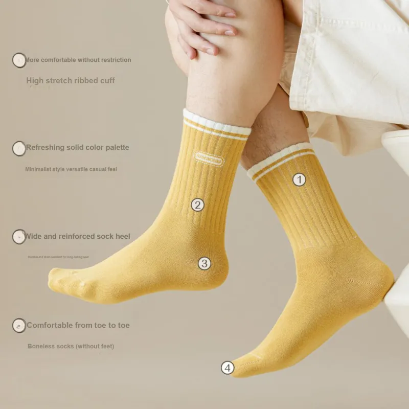 MIIOW Mid Calf Socks Unisex 5 Pack-3
