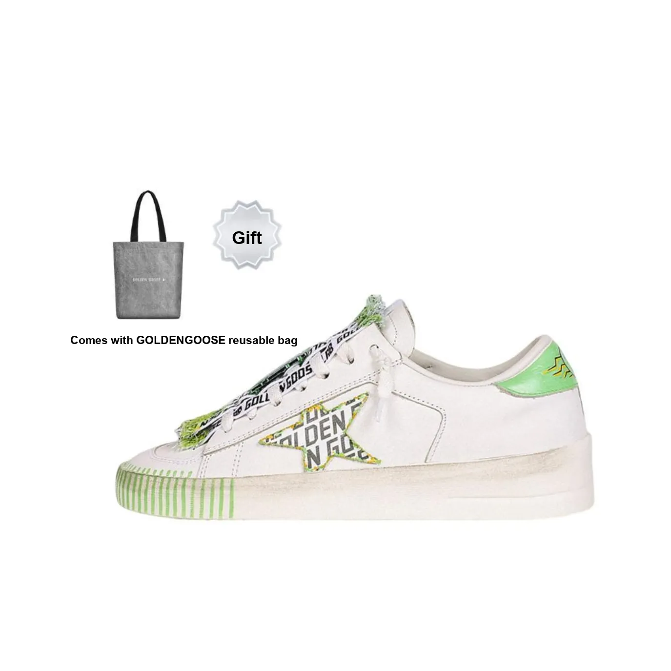 Golden Goose Stardan Low Top Stylish Skateboarding Shoes Men's White Designer Collaboration Edition