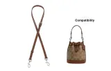 Brown 1.1cm Wide Plain Weave Silver-Tone Buckle 90-120cm[Compatible with Cow Leather Bucket Bag]