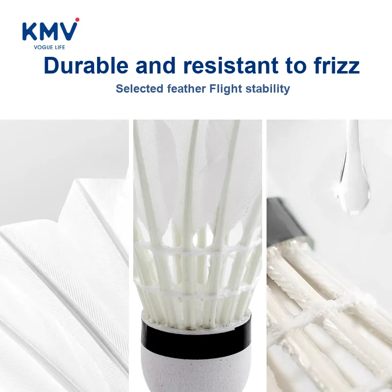 KMV Duck Feather Shuttlecock 12 Pack Duck Feather Everyday Shuttlecocks-3