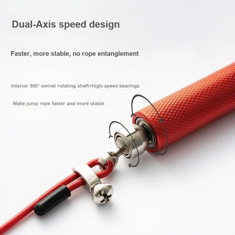 FEEBO Aerobic Fat Reduction Non Countable Jump Ropes Adults Handle Aluminum Alloy, Rope PVC Steel Wire 3m-4