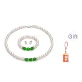 Green Agate Pearl Three-Piece Set[for Mother/Girlfriend/Bestie/Self]