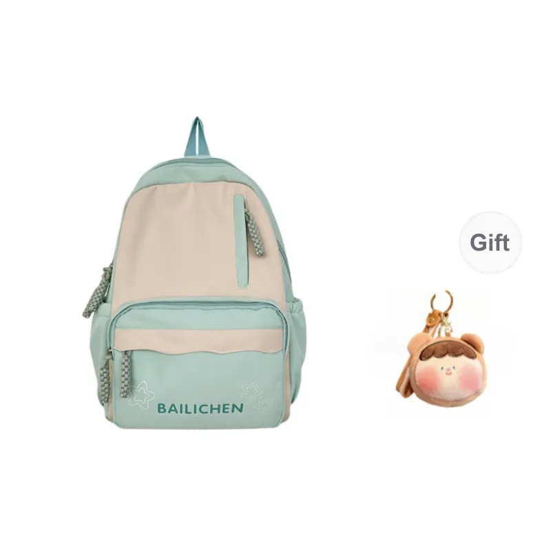 URBAN FOREST Nylon Backpack Unisex Pink/Violet/Khaki/Cyan/Lake Blue/Black-16