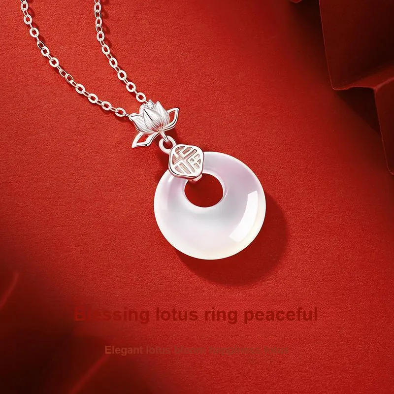 Central Fashion Chalcedony Jade Necklaces Women's-2