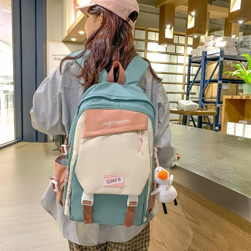Tong Tong Rabbit Nylon Backpack Women's Black/Blue/Red/Green-15
