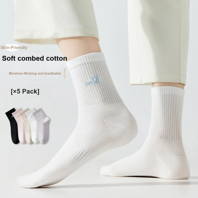 Ordifen Mid Calf Socks Women's 5 Pack-2