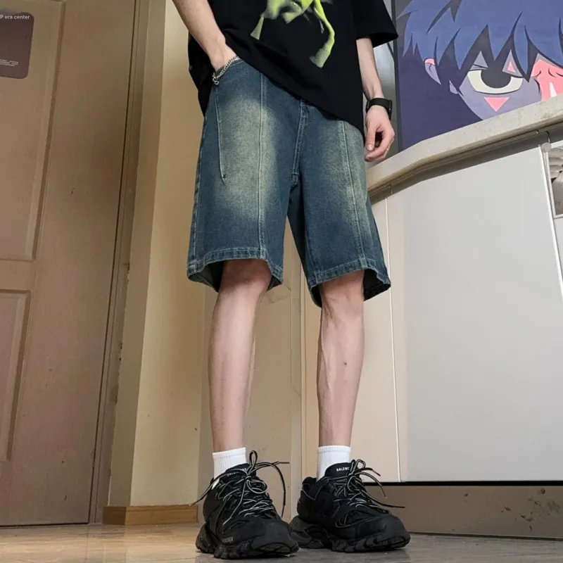 SOIE Denim Shorts Unisex Nostalgic Green-3