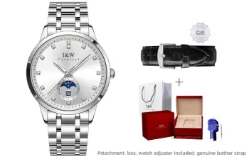 I&W CARNIVAL HWGUOJI Automatic Mechanical Movement Stainless Steel Watchband Watch Unisex Gray Dial