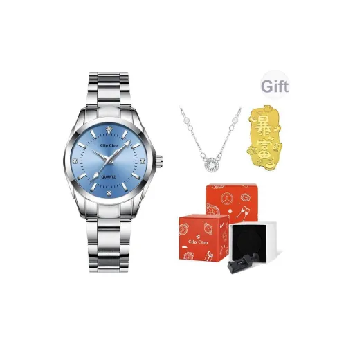 Clip Clop Кварцевый механизм ремешок из нержавеющей стали женские часы многоцветный циферблат
