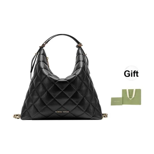 VANESSA HOGAN Сумка из коровьей кожи Сумка для покупок Тоут Сумка через плечо Женская Черная