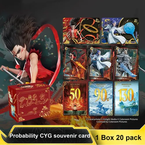 KAYOU Нэчжа Волшебный ребенок взбалтывает море Фильм Коллекция Карта Огонь Тень Edition Мерч Карта IP Аниме Карточки