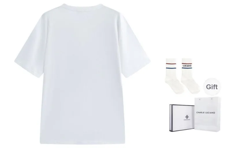 Charlie Luciano T Shirts Unisex White Box+Socks-1