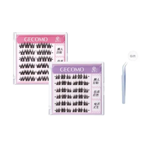 GECOMO Маленький цветок Curler+Двойной Tower Tip Пшеница Клей Бесплатно Накладные ресницы Комбинация Натуральный Увеличение Длина Стиль