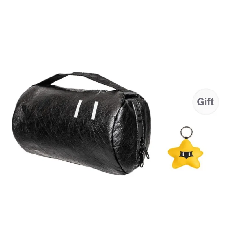 One Person's Planet DuPont Paper With Velvet Fabric Toiletry Bag Handbag Regular Unisex Black-4