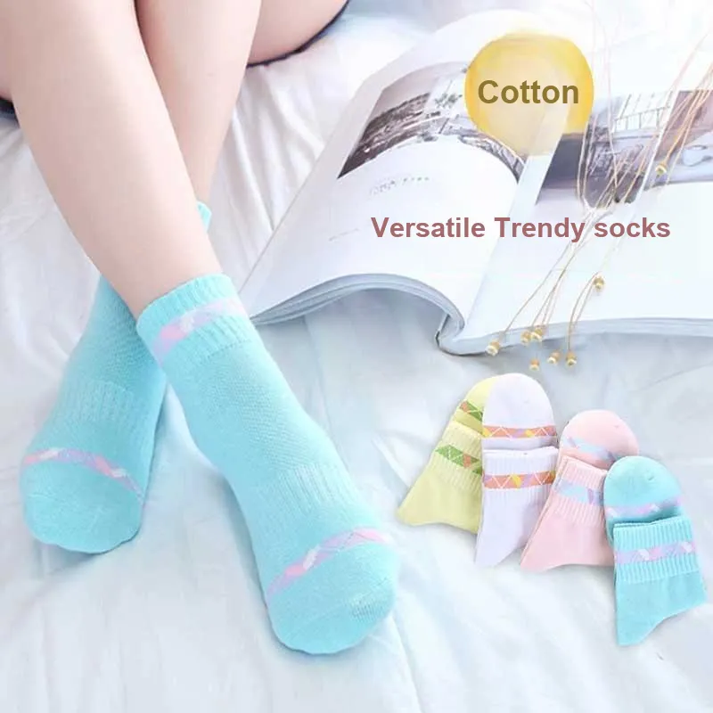 LUOLIAN Mid Calf Socks Women's 5 Pack-61