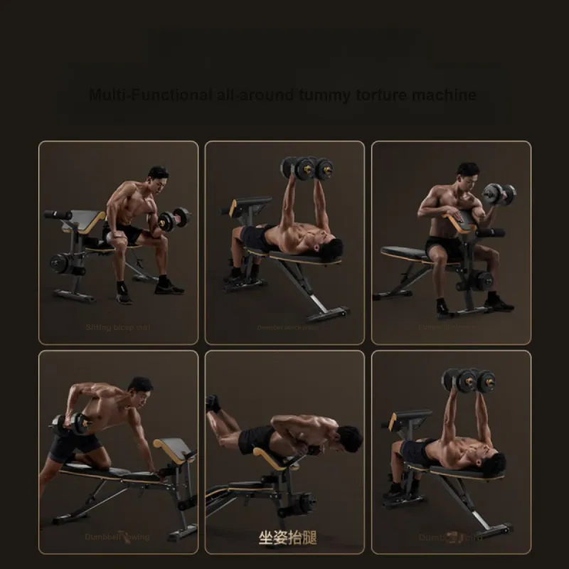 MERACH Dumbbell Bench Supine Board Comprehensive Training Equipment Black Thick Steel Pipe Home Use Unisex-15