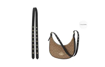 Lan Bao Fan Cow Leather Bag Strap Replacement Women's Black