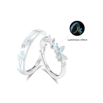 KINGEE Couple Rings Adjustable Opening Unique Design Rings Unisex