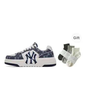 MLB Chunky Liner Coverage Anti Slip And Wear Resistant Low Top Skateboard Shoes Unisex Marine Blue