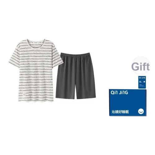 Qin Jing Пижамный комплект Мужской Светло-Серый