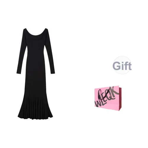 WLEQK Длинное платье с длинными рукавами женское