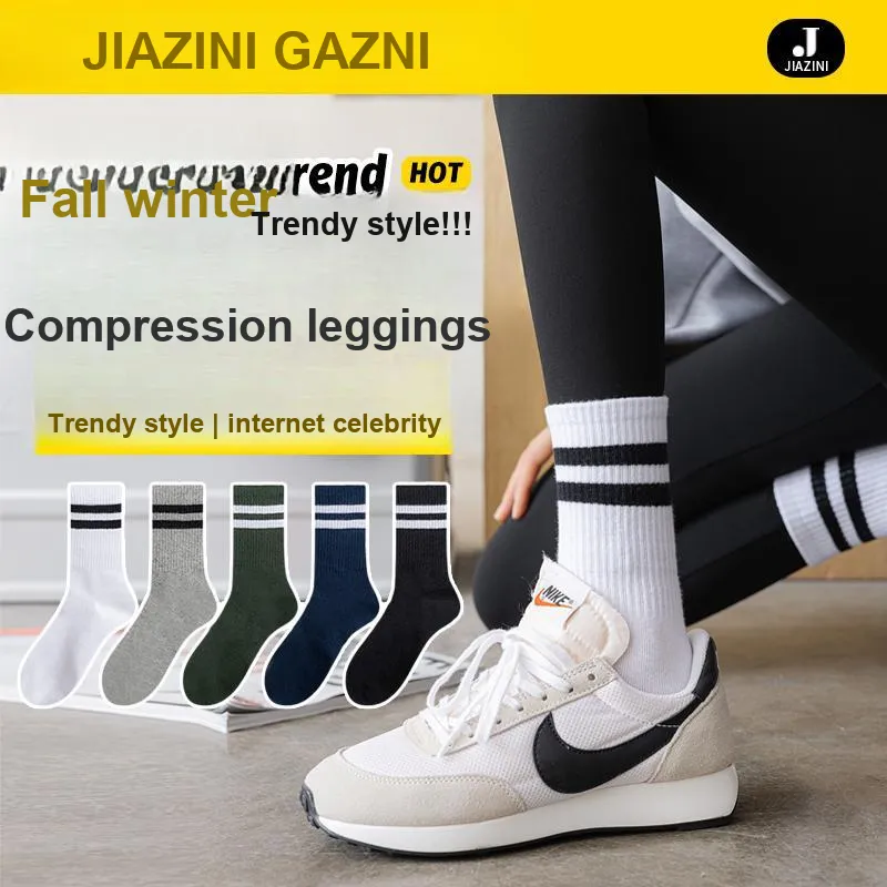 JIAZINI Mid Calf Socks Women's 5 Pack-2