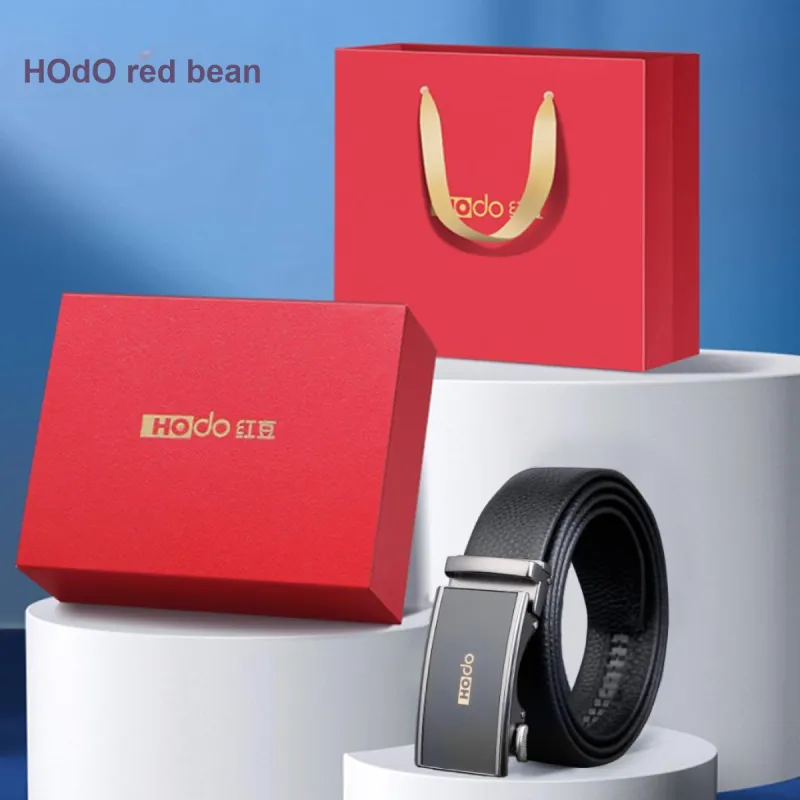 Red Bean Top Grain Cow Leather Leather Belts Men's 3.5cm-2