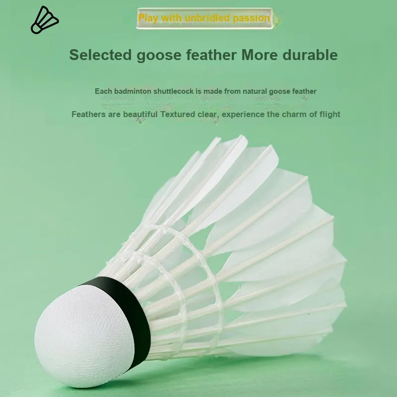 Kawasaki Goose Feather Shuttlecock 12 Pack Goose Feather Everyday, Training Shuttlecocks-1