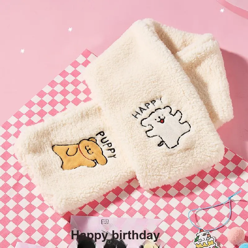 YANCANG x Line Puppies Night Light Scarf Creative Warm Practical Bestie Couple Creative Accessory 98*114*159mm-1