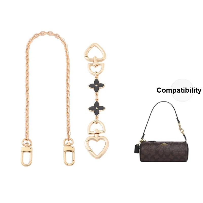 Gloya Metal Bag Accessory Women's Gold Tone/White-6