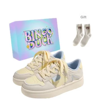 BINGO DUCK Slip Resistant And Breathable Low Top Skateboard Shoes Women's Yellow