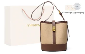 MILLIE'S Cow Leather Underarm Shoulder Bag, Crossbody Bag Regular Women's Apricot & Brown