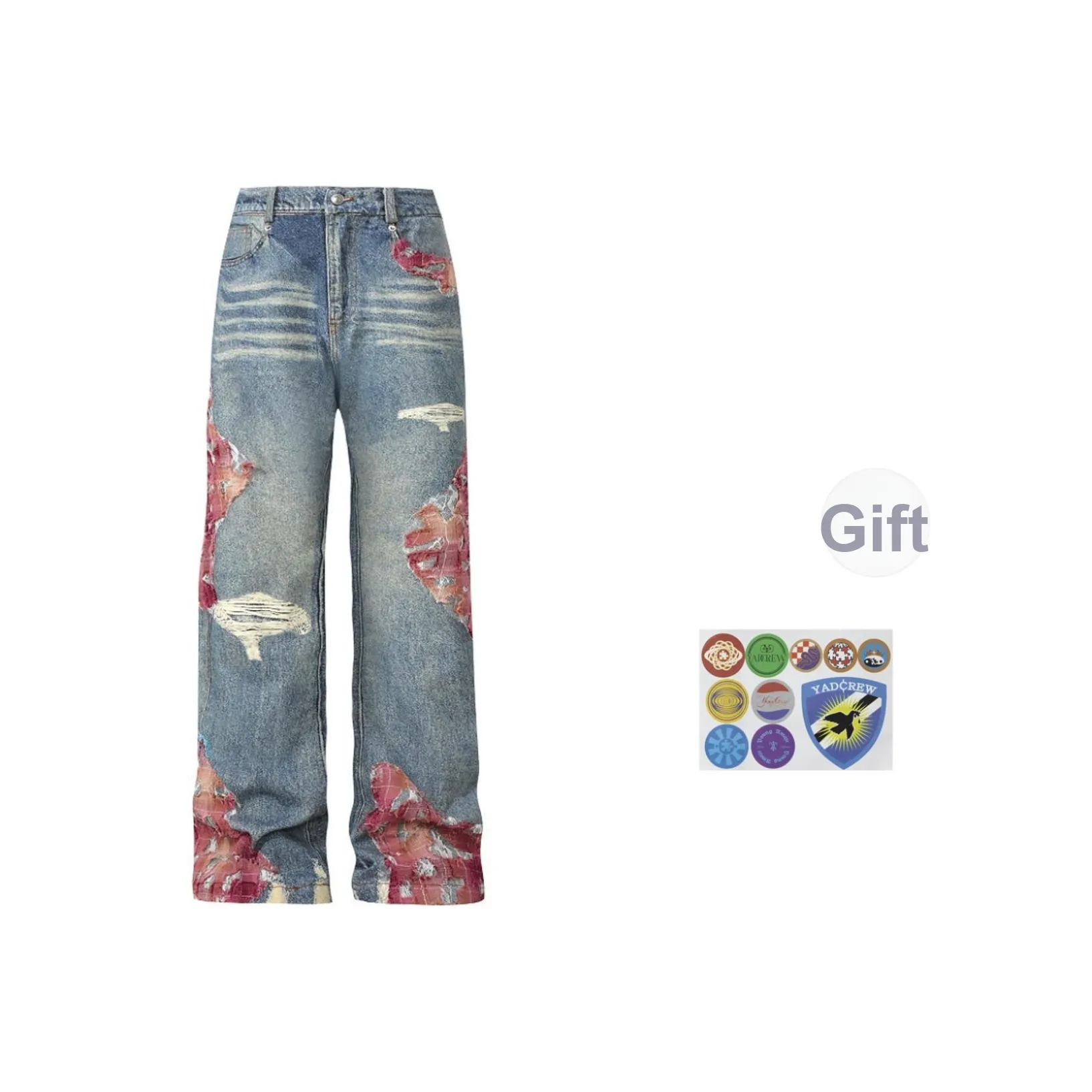 YADcrew Американский винтаж Удобный Универсальный Премиум Дизайн Повседневный Путешествие Джинсы Унисекс Синий