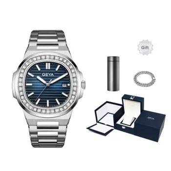 GEYA G MAX Collection Nautilus Automatic Mechanical Movement Stainless Steel Watchband Watch Men's Watches Blue Dial
