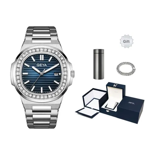 GEYA G MAX Collection Nautilus Automatic Mechanical Movement Stainless Steel Watchband Watch Men's Watches Blue Dial