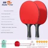 2 Pcs[Long Handle Shakehand Grip]Includes Original Racket Bag+13 Balls